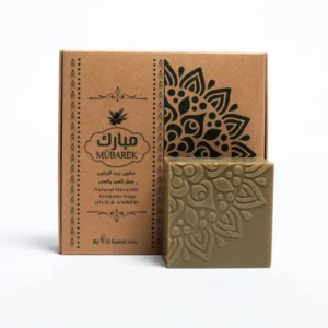 Aleppo Natural olive oil aromatic soap "Oud & Amber" 4 pieces Mubarek