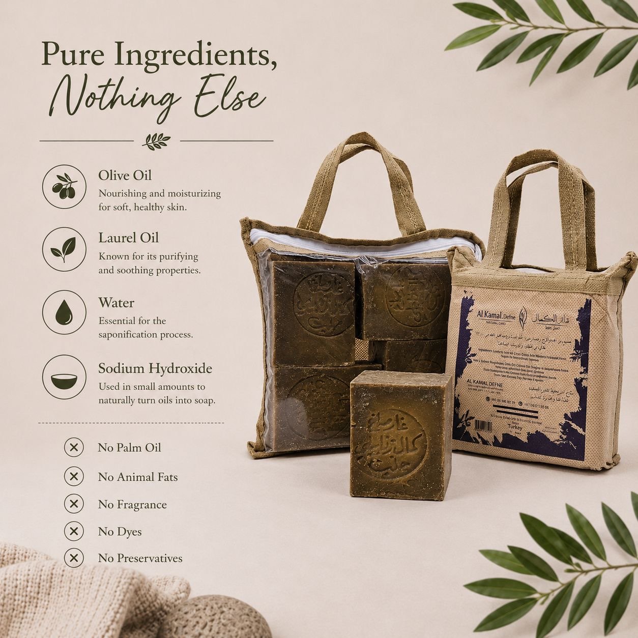 Bag Soap 1% laurel oil 99% olive oil - Image 5